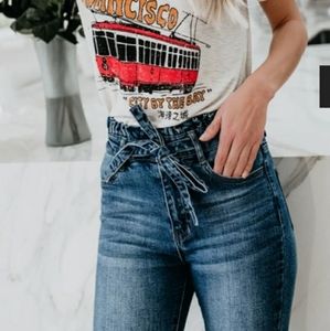 Paper Bag Waist Denim Skinnies